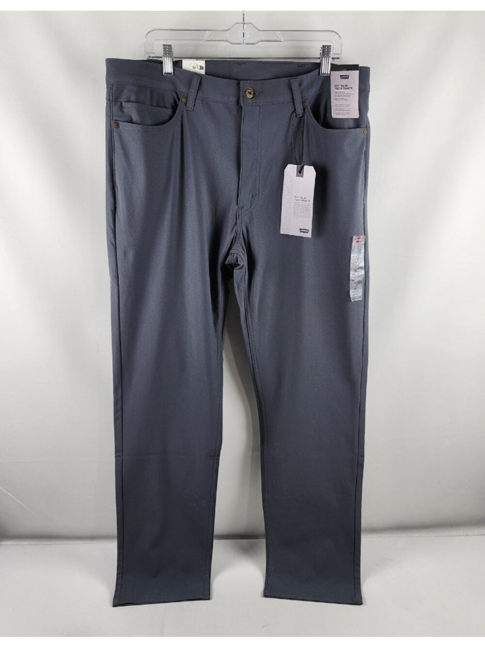 Levis 511 Pants Mens 38x32 Gray Slim Tech Stretch Pants NWT